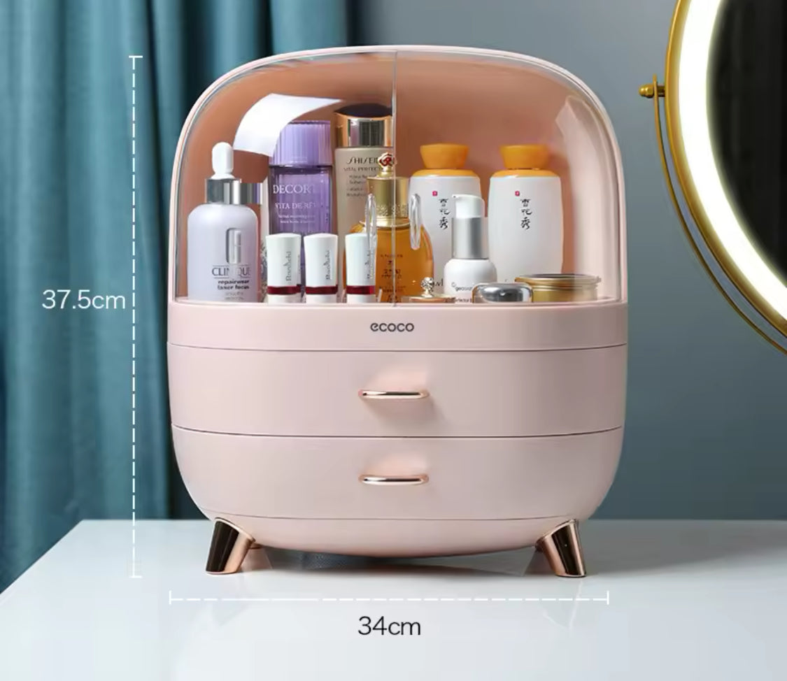 Desktop Cosmetics Storage Box With Drawers, Makeup Sundries Storage Organizer, Cosmetic Display Case, Dust Proof Storage Rack Desktop Cosmetics Storage Box With Drawers, Makeup Sundries Storage Organizer, Cosmetic Display Case, Dust Proof Storage Rack